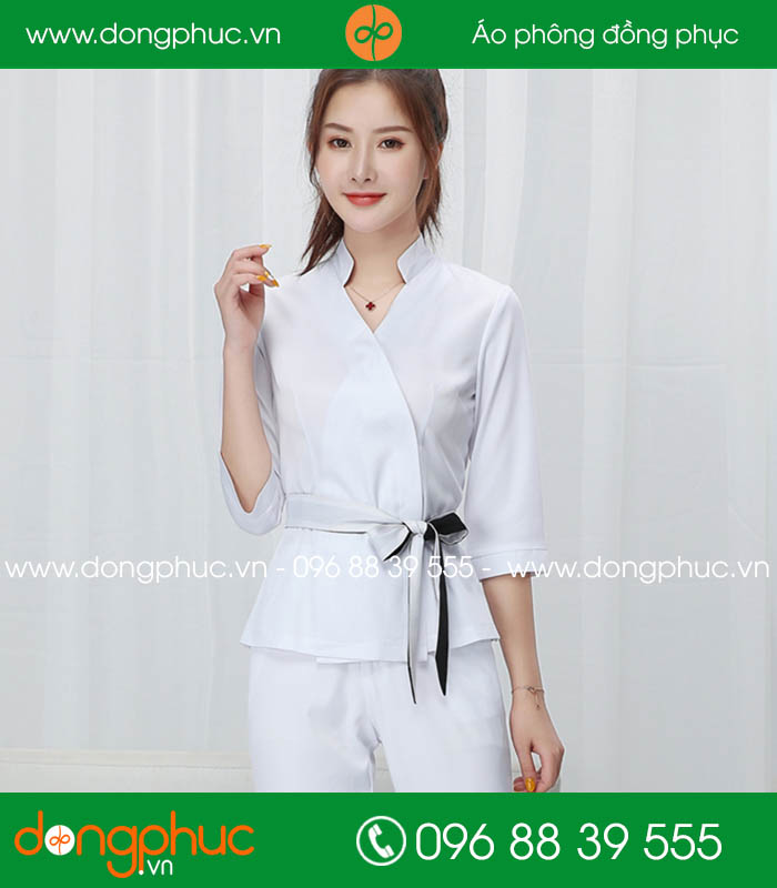 Mẫu đồng phục spa màu trắng